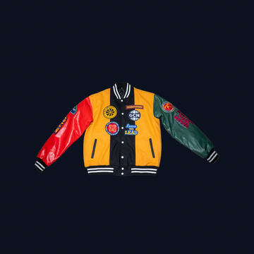 GCN Letterman Jacket Wht/Blk Trim