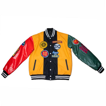 GCN Letterman Jacket Wht/Blk Trim